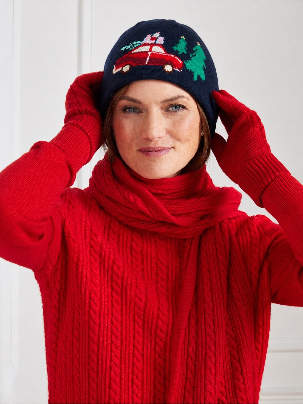 NEW Talbots Wool Cotton Blend Beanie Christmas Holiday Winter Hat